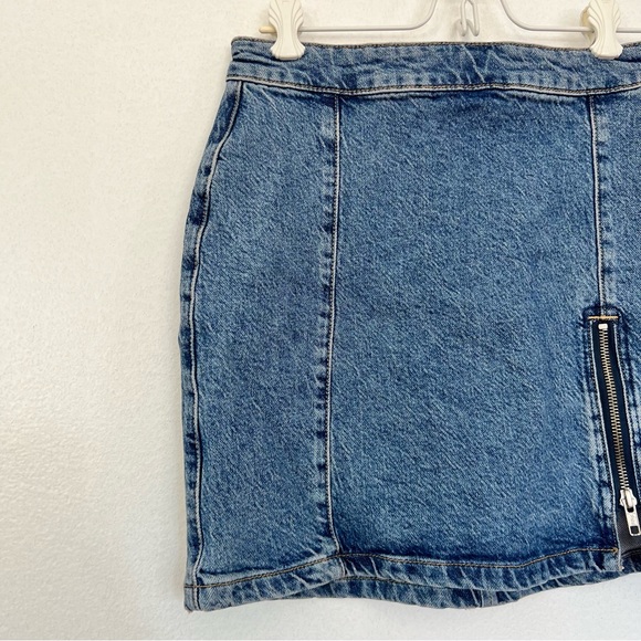 Free People We The Free Midgnight Magic Denim Skirt Sz 4 - Picture 5 of 10